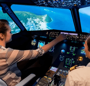 Cockpit du Airbus A320 à Arras